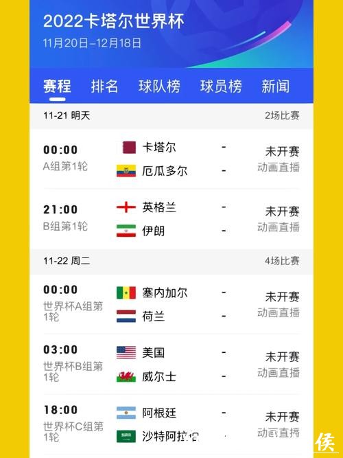 最新足球世界杯直播时间表一览